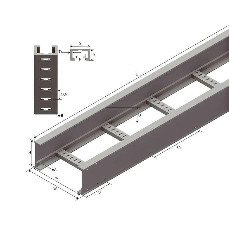 Thang cầu thang cáp kẽm tùy chỉnh với khả năng chống thời tiết mạnh mẽ và lắp đặt trên tường